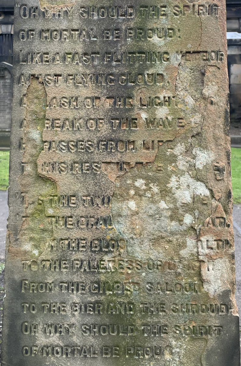 j03ywe's tweet photo. ‘Tis the twink of an eye, ‘tis the draught of a breath,
From the blossom of health, to the paleness of death,
From the gilded saloon, to the bier and the shroud,
Oh why should the spirit of mortal be proud.”

#CaltonNewBurialGround #Edinburgh #GravesidePoetry https://t.co/2eZOM3bf82