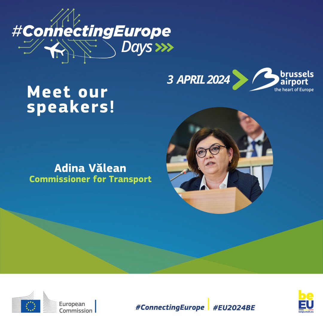 Adina Valean (@adinavalean) on Twitter photo 🛫 Finding the right balance between connectivity and decarbonisation: how does aviation navigate to net zero by 2050?
Excited to join the #ConnectingEurope by Air event <a href="/BrusselsAirport/">Brussels Airport</a> on 3 April, delving into 🇪🇺 aviation's present and future.
➡️europa.eu/!hFcx64 🛫 Finding the right balance between connectivity and decarbonisation: how does aviation navigate to net zero by 2050?
Excited to join the #ConnectingEurope by Air event <a href="/BrusselsAirport/">Brussels Airport</a> on 3 April, delving into 🇪🇺 aviation's present and future.
➡️europa.eu/!hFcx64