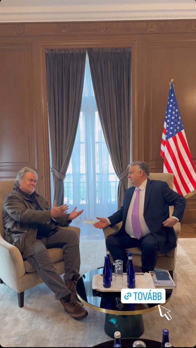 guyverhofstadt's tweet photo. As PM Orbán meets Steve Bannon to discuss national sovereignty, we learn Chinese Communist Party officers could soon be policing the streets of Budapest, thanks to a deal he signed with China!

So much for the fantasy "sovereignty," they champion. https://t.co/5AKT0hoyRq