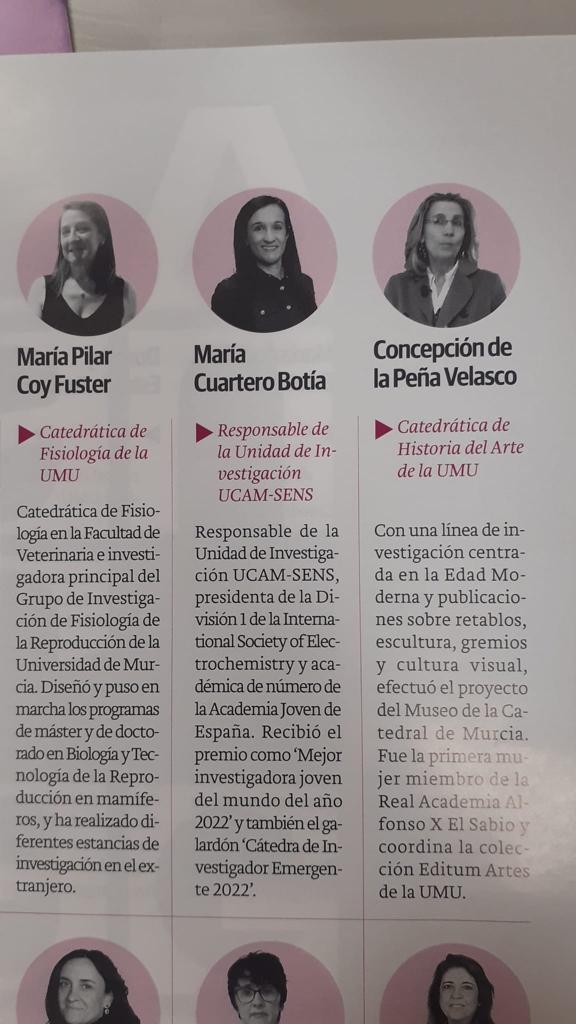 Today we celebrates #InternationalWomensDay congratulating @MariaCuartero84 as @UCAM_SENS Principal Investigator. She has been recognized by @laverdad_es as 'Talento Femenino'. Big Congrats María! 🎉👩🏻‍🔬@UCAM @UCAM_Investiga
