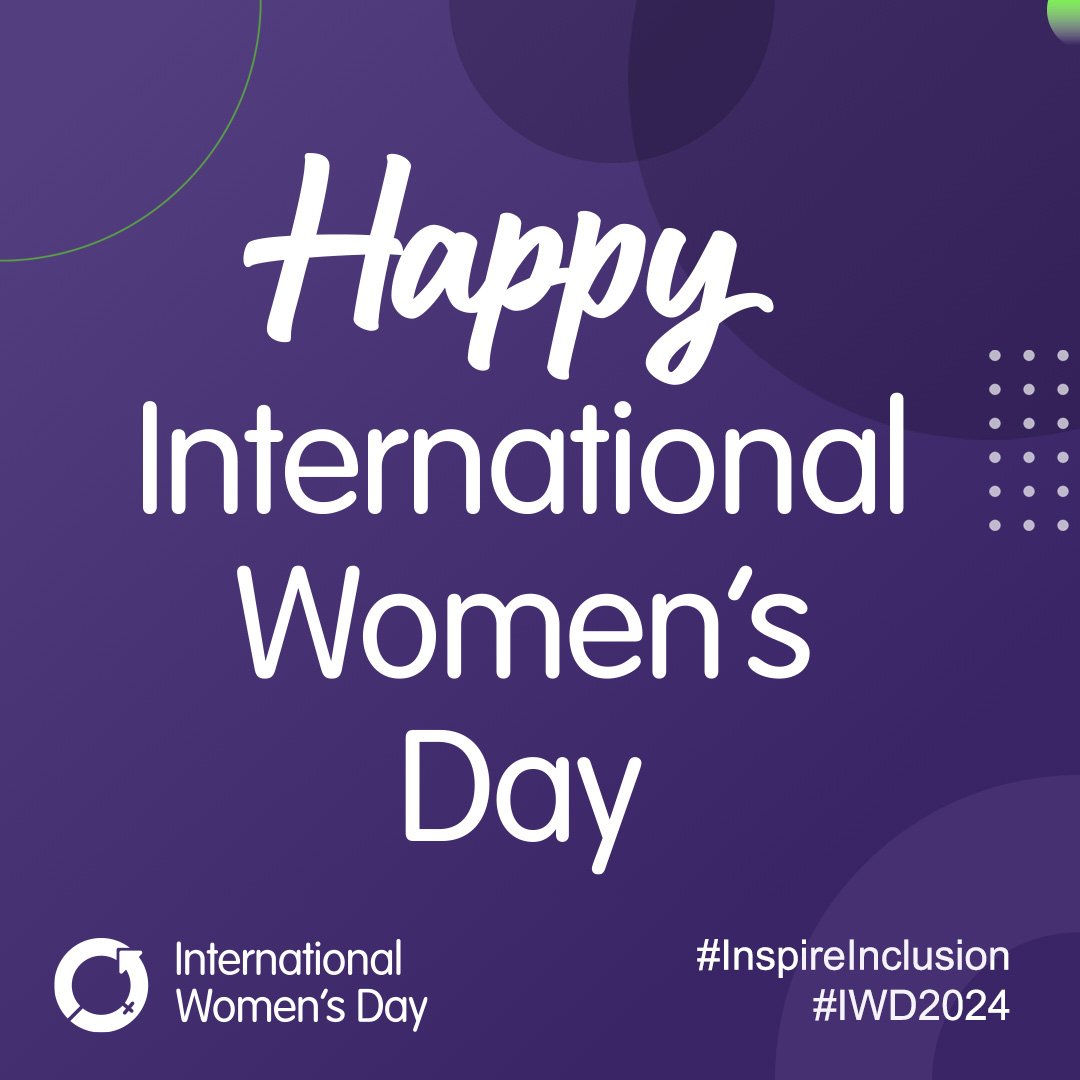 It is #InternationalWomensDay 2024! This years theme is to #InspireInclusion🌍♀️. Lets celebrate and support all the women and girls we know today @womensday #IWD2024 💜