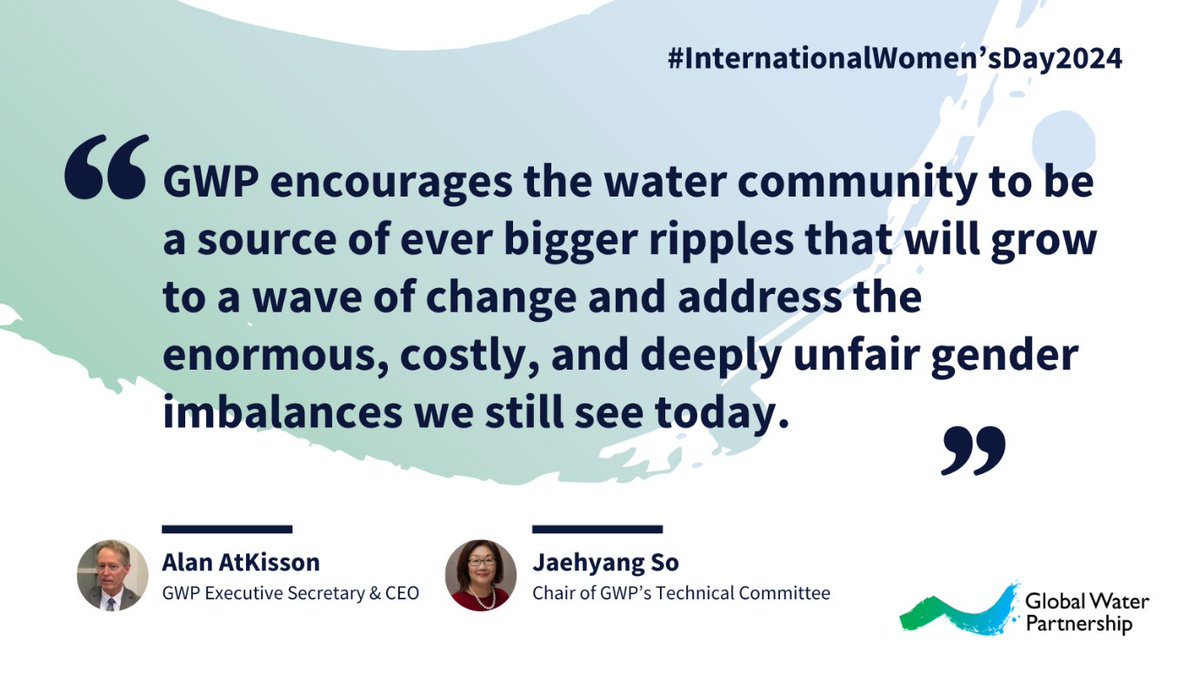 🌎♀️ On the occasion of #InternationalWomensDay today 8 March, GWP's Alan AtKisson and Jaehyang So explain why investing in #water is good for women, and investing in women is good for the world. Explore article👉 bit.ly/438Tah0 #WaterInvestments