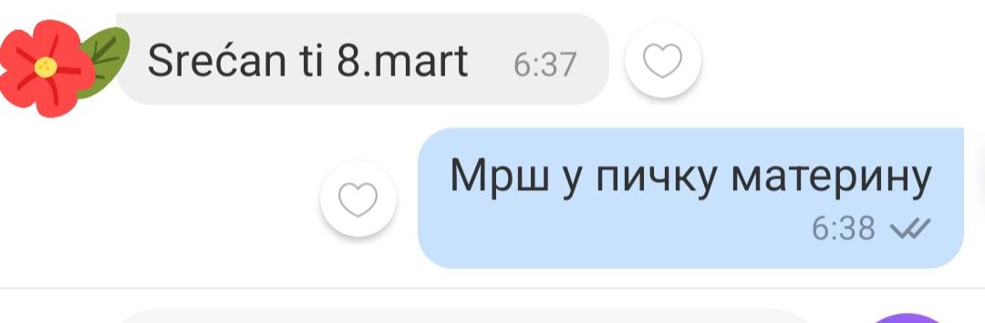 _totalnoopozz's tweet image. 8. Март као прилика да вам се бивши поново усеру у живот
#osmimart