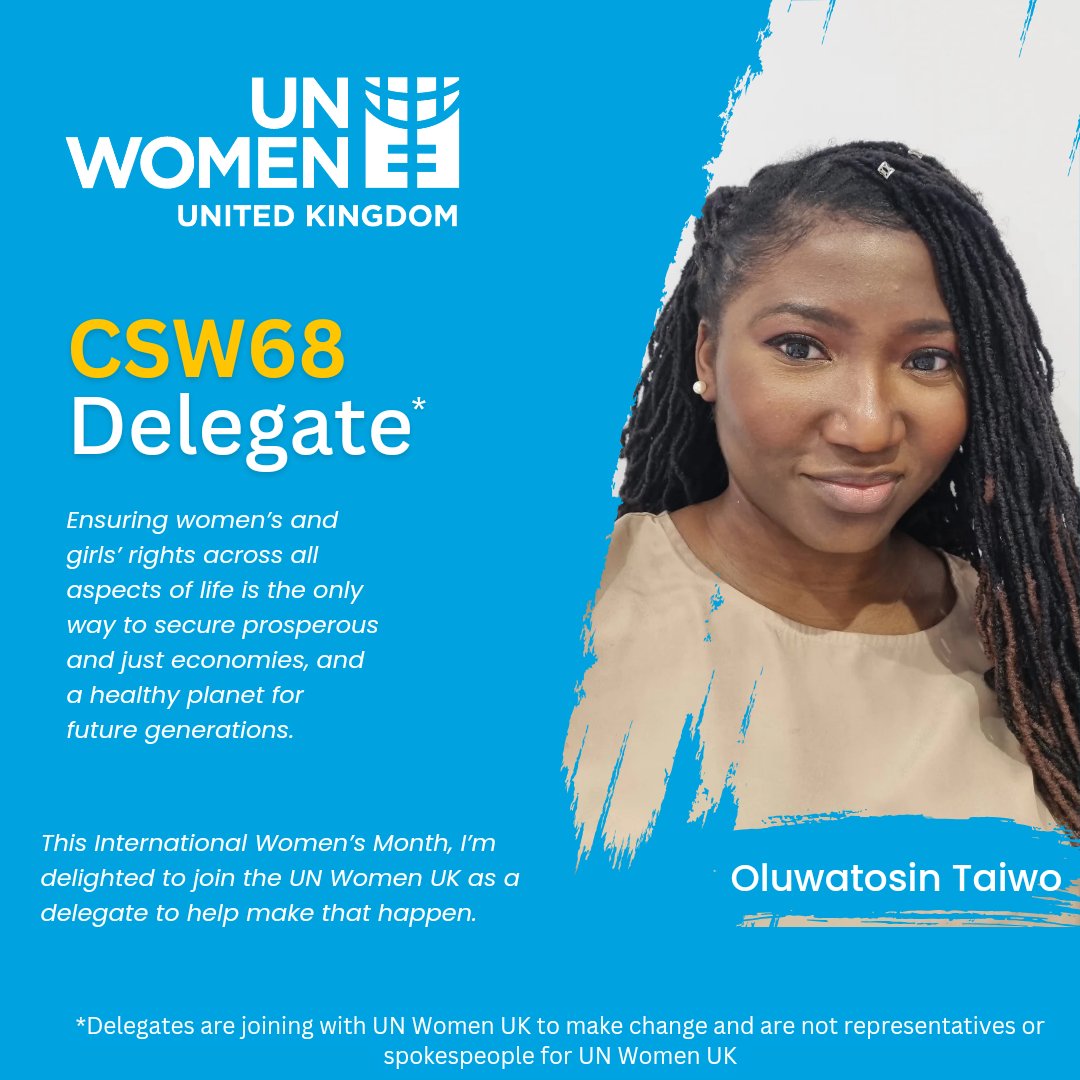TosinTweets's tweet photo. On this International Women’s day; I am delighted to join UN Women UK as a delegate to contribute to discussions on the matters of women, and to help accelerate the empowerment of women and girls in my community. 
3/4 https://t.co/ESQBKD6jM3