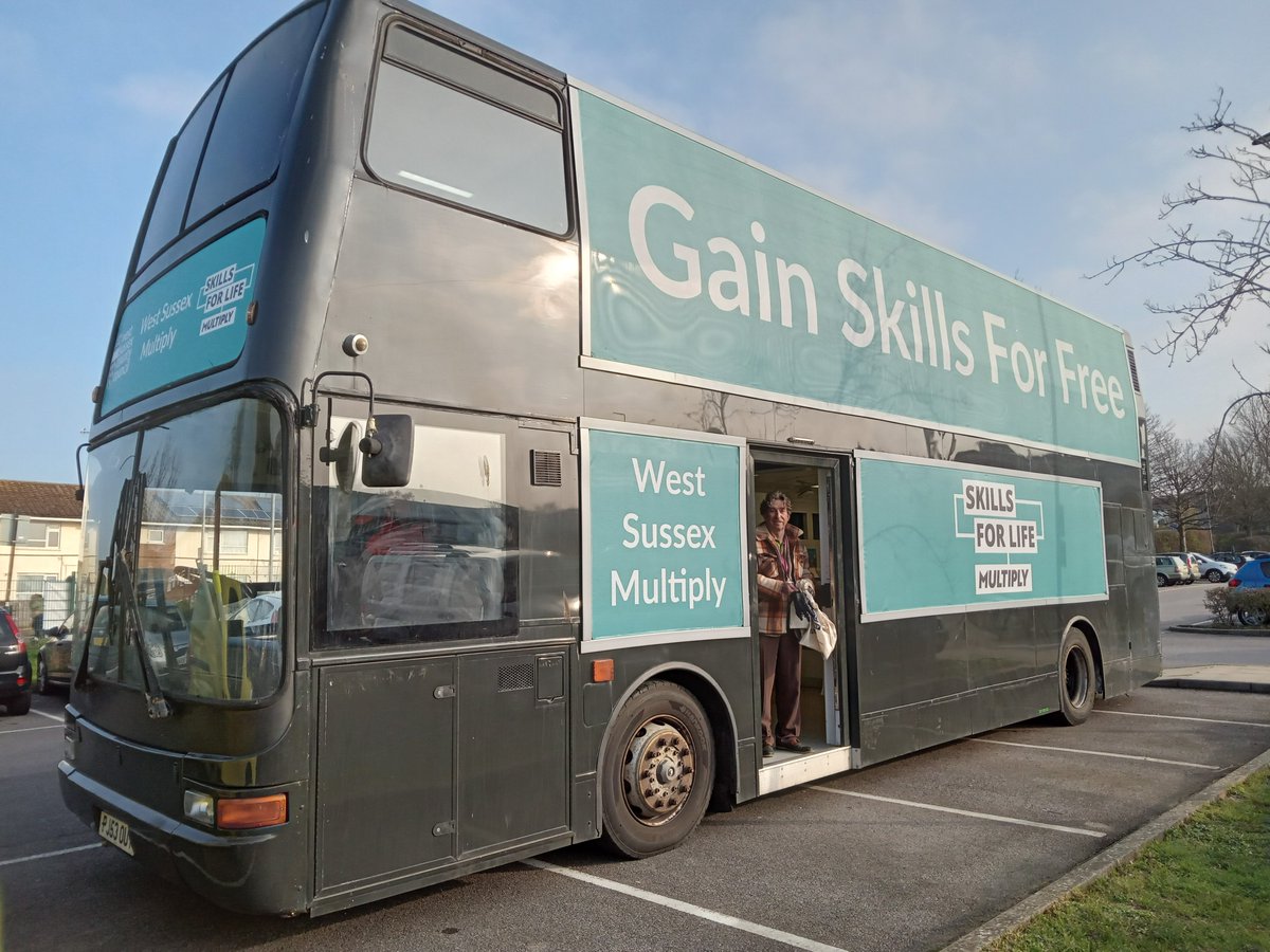 Good morning to all the adult learners from sunny Mile Oak this morning!

We are here with our amazing training provider <a href="/AldridgeALearn/">Aldridge Adult Learning</a>, set up and ready to show you how to #GainSkillsForFree with our #Multiply programme! 

#Skills4Life #WestSussexMultiply #MultiplyBus