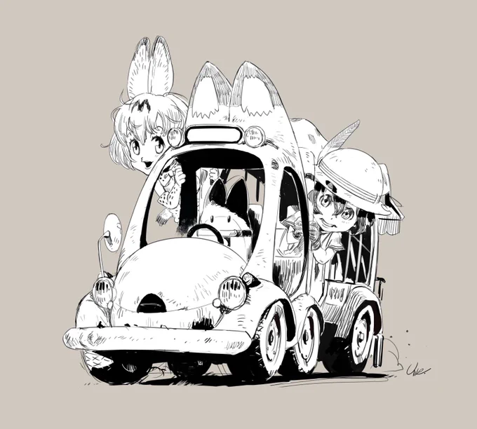 2017年に鳥山先生を意識して描いた、けものフレンズのファンアート…世界観に類似点があるような気がして関連付けたものです。画力が遠く遠く及ばないけどリスペクト。鳥山先生の御冥福をお祈りします。 