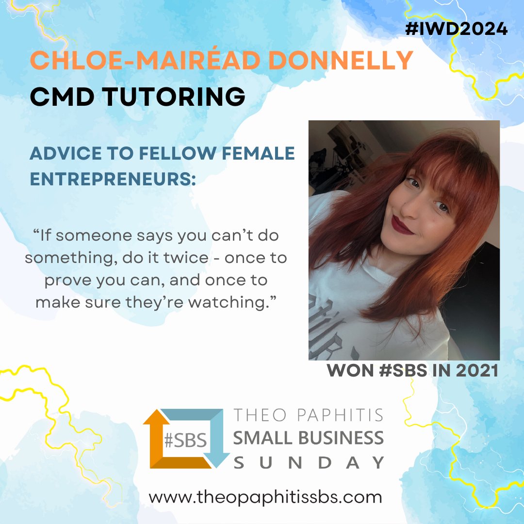 The #SBS network is made up of 80% fantastic female entrepreneurs who we celebrate today. We reached out to them to share their advice with fellow female entrepreneurs and thanks to <a href="/CMD_Tutoring/">CMD Tutoring</a> for sharing theirs... #IWD2024 #IWDxSBS