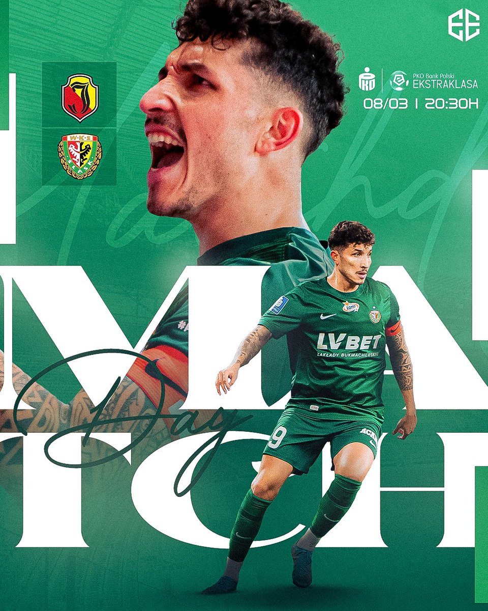 MATCHDAY! 🇮🇹 ⚽️ @_Ekstraklasa_ 🆚 Jagiellonia 🏟️ Stadion Miejski ⏰ 20:30 (🇪🇸🇵🇱) COME ON, @SlaskWroclawPl 💪