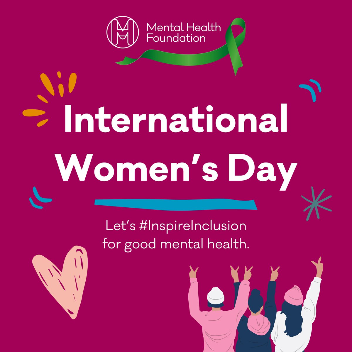 Inclusion is a vital part of a mentally healthy society. We need to tackle barriers like discrimination, bias, and stereotypes to achieve good mental health for all. This #InternationalWomensDay, we’re joining the call for women’s equality and inclusion. 💚
#InspireInclusion