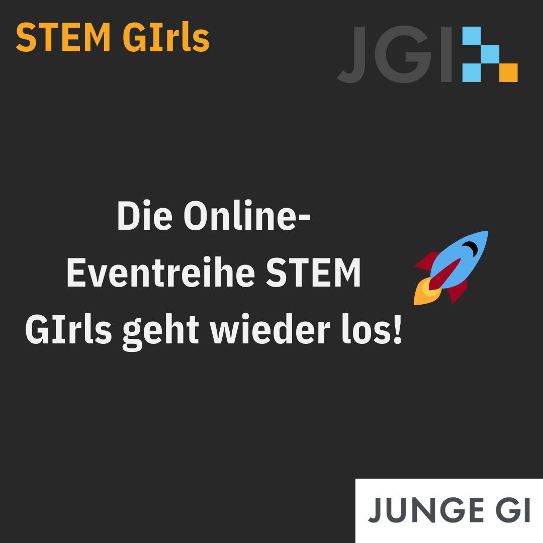 Auch in diesem Jahr hat das Team hinter den STEM GIrls wieder eine ganze Reihe an Interessanten Personen und Themen gesammelt und insgesamt 11 Workshops ab dem 20. März organisiert.  Zur Anmeldung  buff.ly/3Fk32YB
#WirSindInformatik #JungeGI