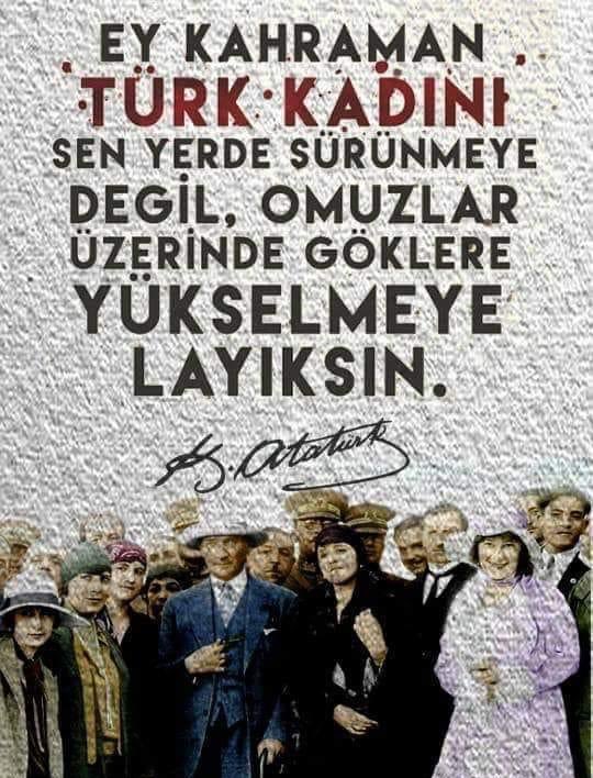 "Dünyada gördüğünüz her şey bir kadının eseridir!" 
Mustafa Kemal ATATÜRK ❤

Sevgili ve değerli hanımlar; o harika gülümsemeniz tüm yıl boyunca yüzünüzden eksik olmasın..😊🌹🌺🌸🌼
#8MartDünyaKadınlarGünü Kutlu olsun 🤗
