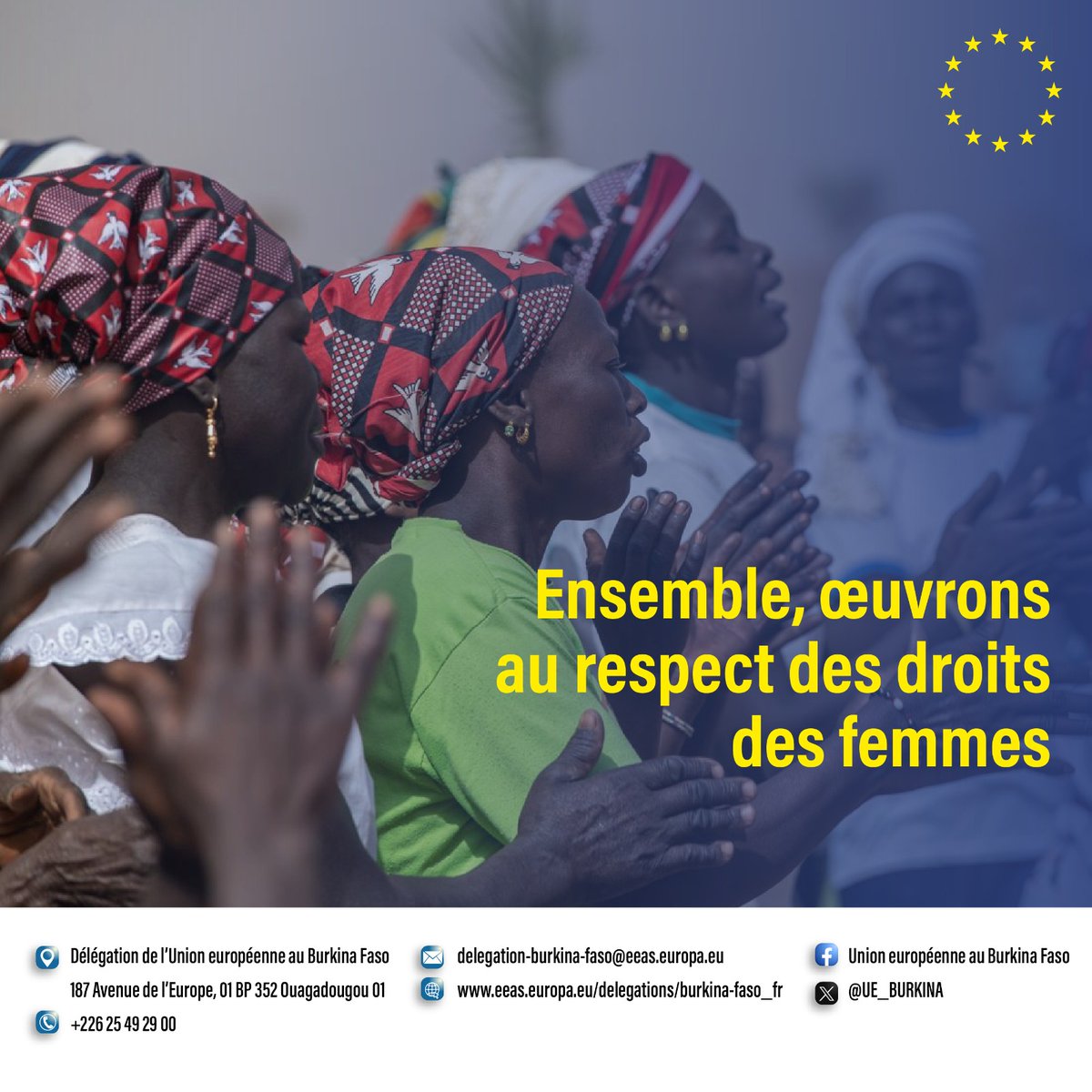 UE_BURKINA's tweet photo. #8mars | Nous pouvons construire, ensemble, un monde plus égalitaire où les femmes jouissent pleinement de leurs droits.

Bonne célébration du 8-Mars !

#Journeedelafemme 
#InternationalWomensDay https://t.co/RRjunrNNE9