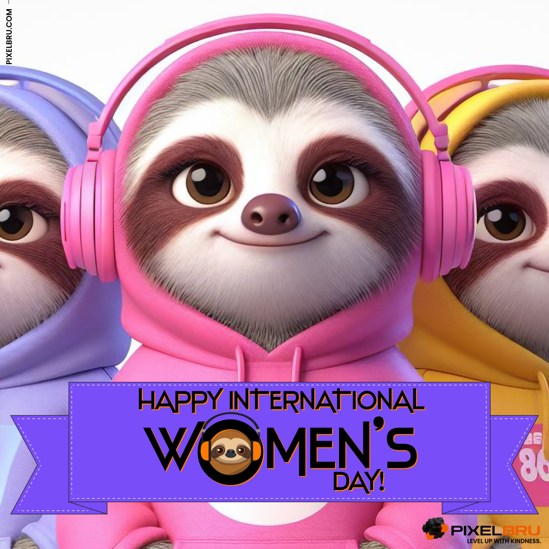 Slothing into International Women’s Day! 🌟 
Today, we honor the female forces in gaming, from the characters we play to the developers who create them. Cheers to the girl sloths leading the way! #InternationalWomensDay #WomenInGaming #WomenGamersUnite