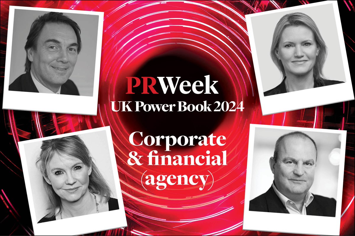 PRWeek UK Power Book 2024: Top 20 in Corporate &amp; financial comms (agency) #pr #comms buff.ly/43aFvpA