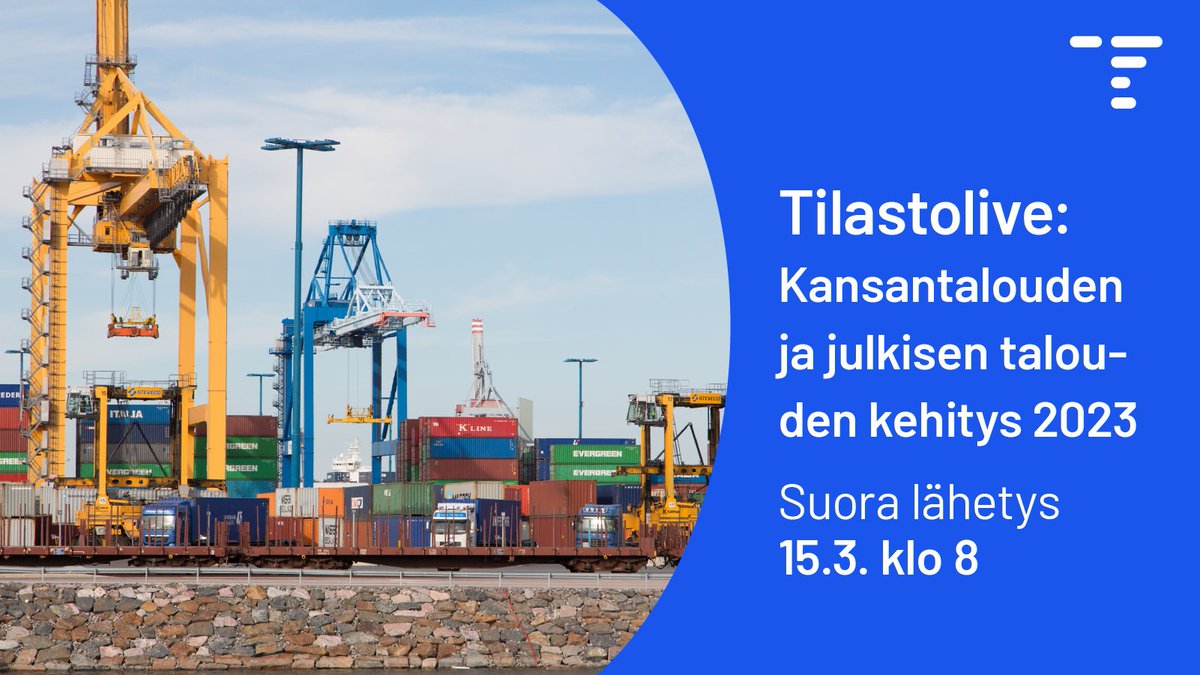 Talouden superpäivän #Tilastolive pureutuu kansantalouden ja julkisen talouden kehitykseen vuonna 2023!  Mitä talouden eri sektoreilla tapahtui?  Suora lähetys pe 15.3. klo 8. Keskustelemassa <a href="/kuusisto_tapio/">Tapio Kuusisto</a>, @KivariNata, <a href="/Elinaik/">Elina Ikola</a> ja <a href="/somervuori/">Elina Somervuori</a>.
stat.fi/ajk/tilastolive #talous