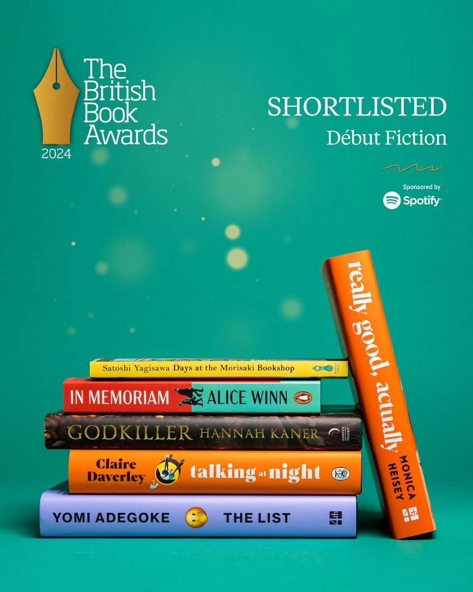 <a href="/yomiadegoke/">Yomi Adegoke</a> <a href="/RGalbraith/">Robert Galbraith</a> <a href="/lisajewelluk/">Lisa Jewell</a> <a href="/Freida_McFadden/">Freida McFadden</a> <a href="/4thEstateBooks/">4th Estate Books</a> <a href="/HarperCollinsUK/">HarperCollinsUK</a> <a href="/LittleBrownUK/">Little, Brown UK</a> <a href="/WFHowes/">W. F. Howes Ltd</a> <a href="/centurybooksuk/">Century Publishing</a> <a href="/PenguinUKBooks/">Penguin Books UK</a> <a href="/cstone_press/">Cornerstone Press</a> <a href="/bookouture/">bookouture</a> <a href="/KidsBloomsbury/">Bloomsbury Kids & YA UK</a> <a href="/BooksSphere/">Sphere Books</a> <a href="/StevenBartlett/">Steven Bartlett</a> <a href="/RealDMitchell/">David Mitchell</a> <a href="/ThisisPartridge/">Alan G Partridge</a> <a href="/SirPatStew/">Patrick Stewart</a> <a href="/EburyPublishing/">Ebury Publishing</a> <a href="/Octopus_Books/">Octopus Publishing</a> <a href="/MichaelJBooks/">Penguin Michael Joseph</a> <a href="/TransworldBooks/">Transworld Books</a> <a href="/orionbooks/">Orion Publishing</a> <a href="/simonschusterUK/">Simon & Schuster UK</a> <a href="/HachetteAudioUK/">Hachette Audio UK</a> <a href="/annabelwriter/">A.F. Steadman</a> <a href="/RavenaGuron/">Ravena Guron</a> <a href="/RealMattLucas/">Matt Lucas HQ</a> <a href="/hurrahforgin/">Katie Kirby</a> <a href="/theweekjunior/">The Week Junior</a> <a href="/simonkids_UK/">Simon & Schuster Children's Books</a> <a href="/Usborne/">Usborne Publishing</a> <a href="/FarshoreBooks/">Farshore</a> <a href="/PuffinBooks/">PuffinBooks</a> <a href="/timbudgen/">Tim Budgen ✐</a> <a href="/AliceOseman/">Alice Oseman Updates</a> <a href="/CherieZamazing/">Cherie Zamazing</a> <a href="/jamiesmart/">Jamie Smart</a> <a href="/scholasticuk/">Scholastic UK</a> <a href="/HachetteUK/">Hachette UK</a> <a href="/DFB_storyhouse/">David Fickling Books</a> <a href="/phoenixcomicuk/">The Phoenix comic</a> <a href="/AndersenPress/">Andersen Press</a> <a href="/Sathnam/">Sathnam Sanghera</a> <a href="/amateuradam/">Adam Kay</a> Our shortlistees for Début Fiction are <a href="/ClaireDaverley/">Claire Daverley</a>, <a href="/yomiadegoke/">Yomi Adegoke</a>, Alice Winn, @HFKaner, Monica Heisey and <a href="/satoshiyagisawa/">八木沢里志　SatoshiYagisawa</a> w/Eric Ozawa 🪩

Discover the lists: bit.ly/48Fq49T #Nibbies #BritishBookAwards

Sponsored by <a href="/spotifyUK/">Spotify UK & Ireland</a>