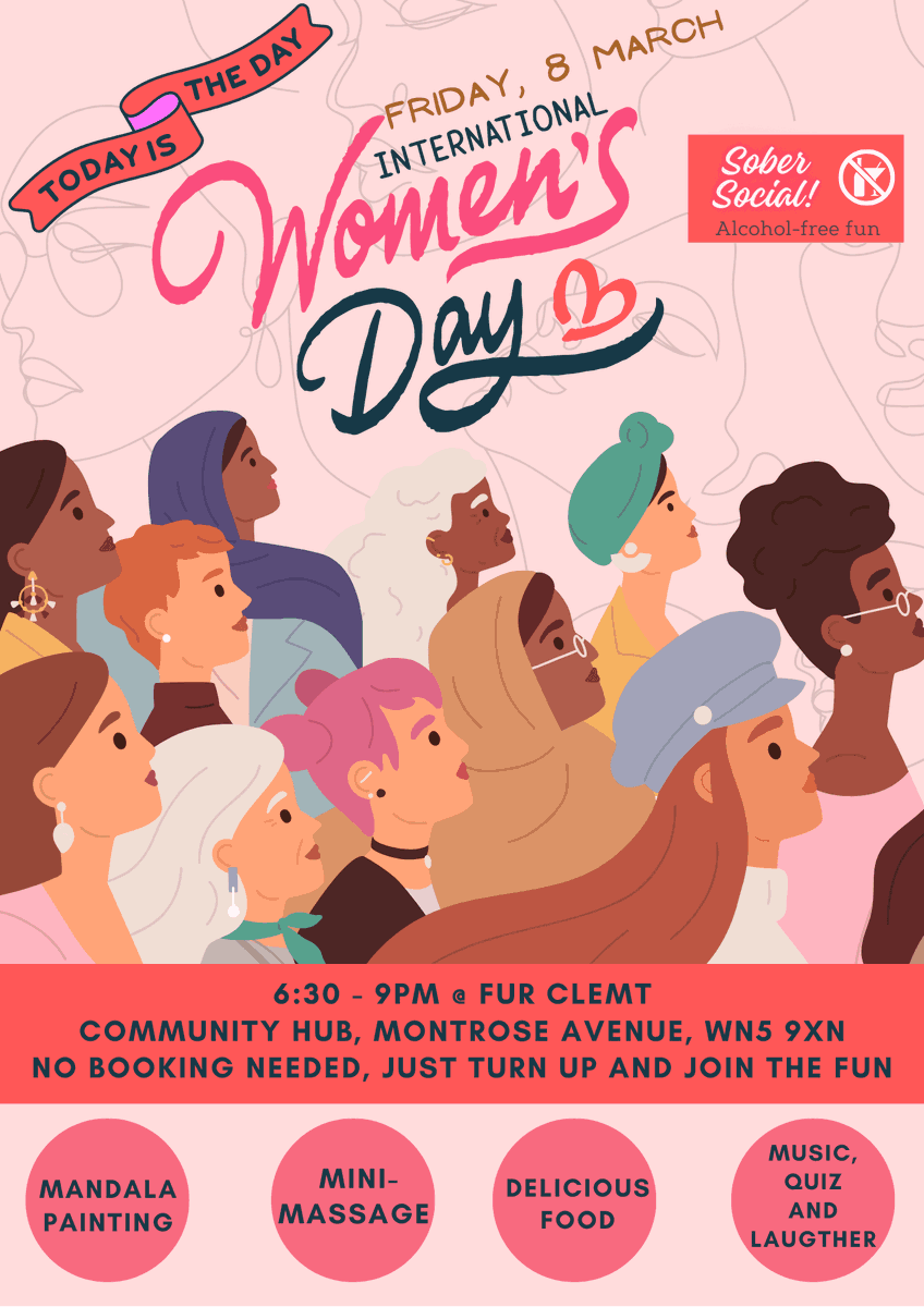 It's tonight!

Come through and be in good booze-free company. 

Just women, enjoying  being together, with games, food and painting and mini massage treatments - of you want. 

Chat as much or as little as you like. It's only £2 on the door.

See ya💝