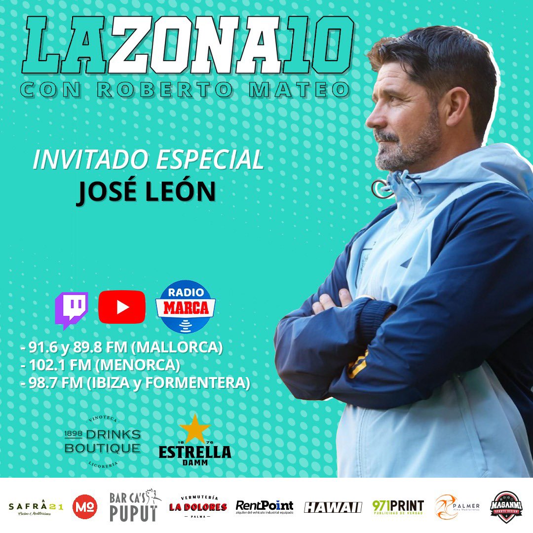 lazonadiez's tweet photo. Hoy tenemos una 𝐞𝐧𝐭𝐫𝐞𝐯𝐢𝐬𝐭𝐚 𝐝𝐞 𝐥𝐮𝐣𝐨.

🎙️ @josealf73, ex utillero del Mallorca que ha fichado por la absoluta de la @SEFutbol

📈 El análisis de @Cedric_Thyus y Pep Serra

🔴 Última hora del Barça-Mallorca

🕒 12 a 13:30
📻 @rmarcabaleares
📲 https://t.co/4g9KciWqpC https://t.co/Ek81NZS1gy