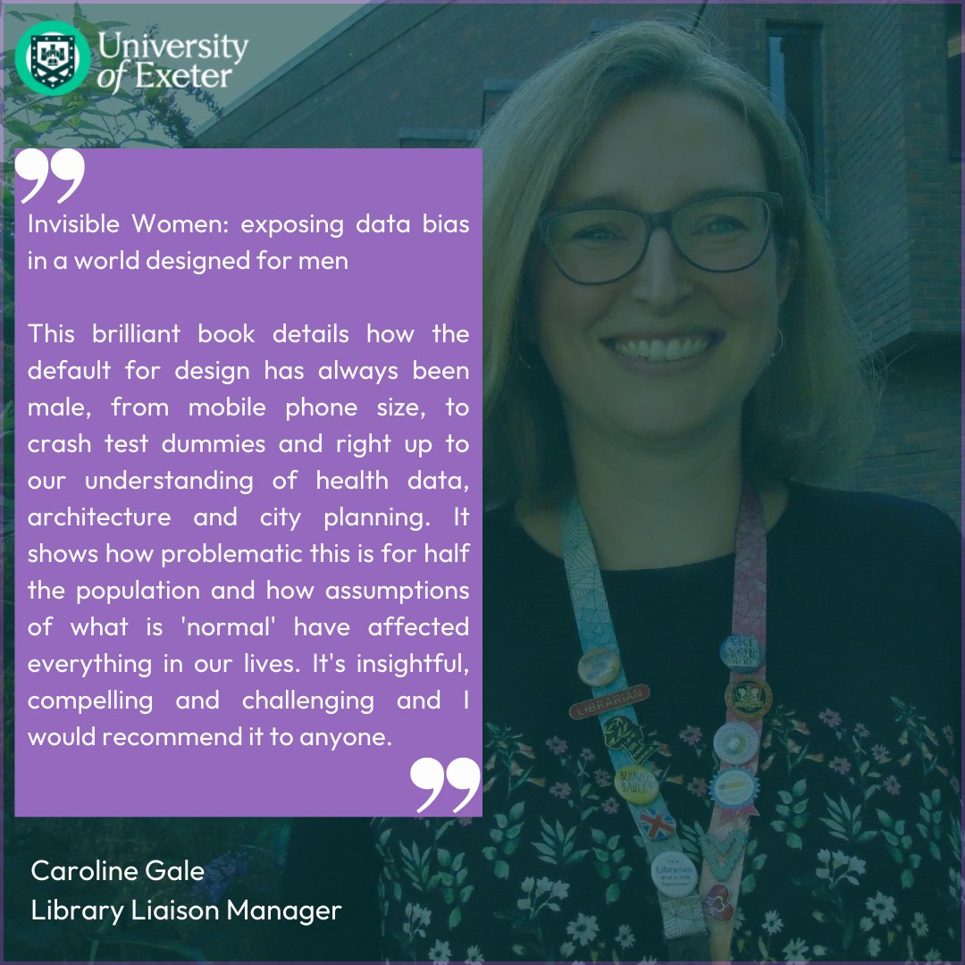 Happy International Women's Day 2024! We’ve asked a few of our team to recommend their favourite items from the Women’s History Month Reading List and first up is Caroline who recommends 'Invisible Women: exposing data bias in a world designed for men' by Caroline Criado-Perez