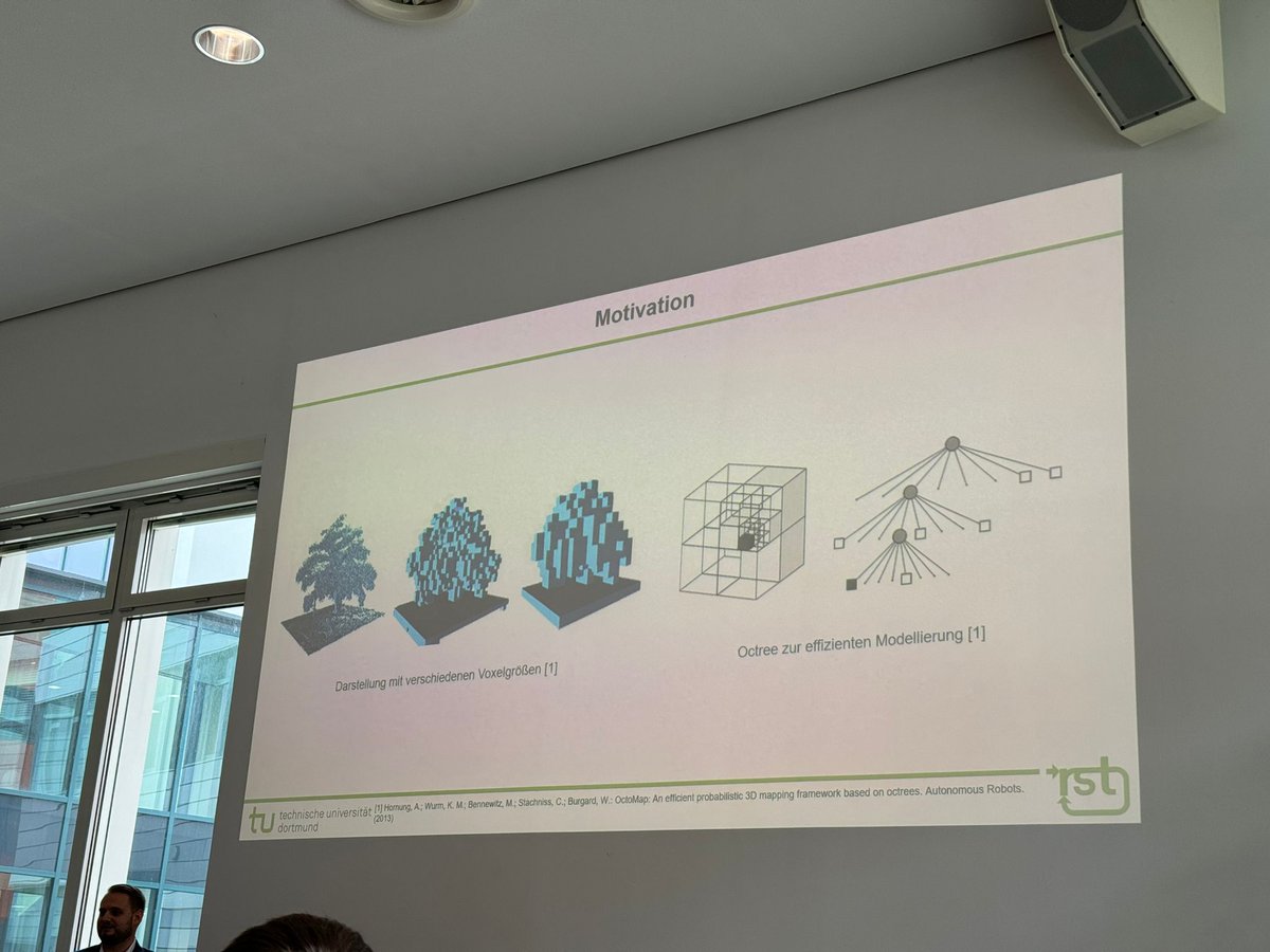 rst_tu's tweet photo. Der RST hat auf der IFToMM D-A-CH 2024 einen Beitrag mit dem Titel „Effiziente Berechnung eines voxelbasierten Umgebungsmodells für eine echtzeitfähige Informationsverteilung in der Robotik“ vorgestellt.
#robotics #iftomm https://t.co/sbxglIMUNI