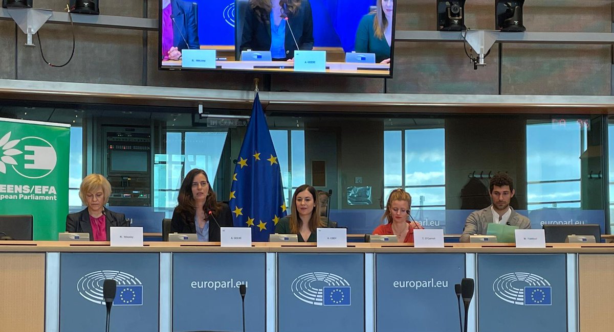 An important moment to discuss what the EU is doing to protect elections 🇪🇺 Great to have attended the @GreensEFA event in the #EP featuring important voices such as whistleblowers @FrancesHaugen & Arturo Bejar, as well as Nobel Peace Prize winner @mariaressa . @cdteu