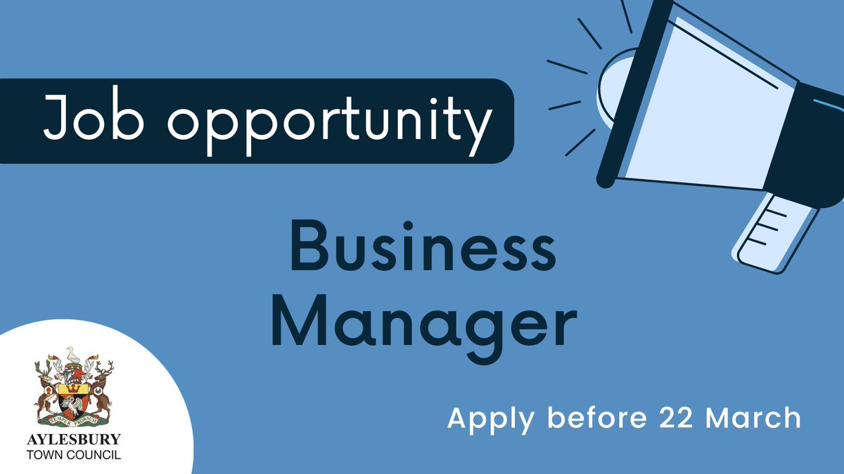 💡Job opportunity - Business Manager💡

We have an exciting new role which would suit an individual with great leadership and customer service skills. 

Find out about the role and how to apply here: bit.ly/ATCBusinessMan…. 

Deadline for application is 22 March.

#AylesburyJobs