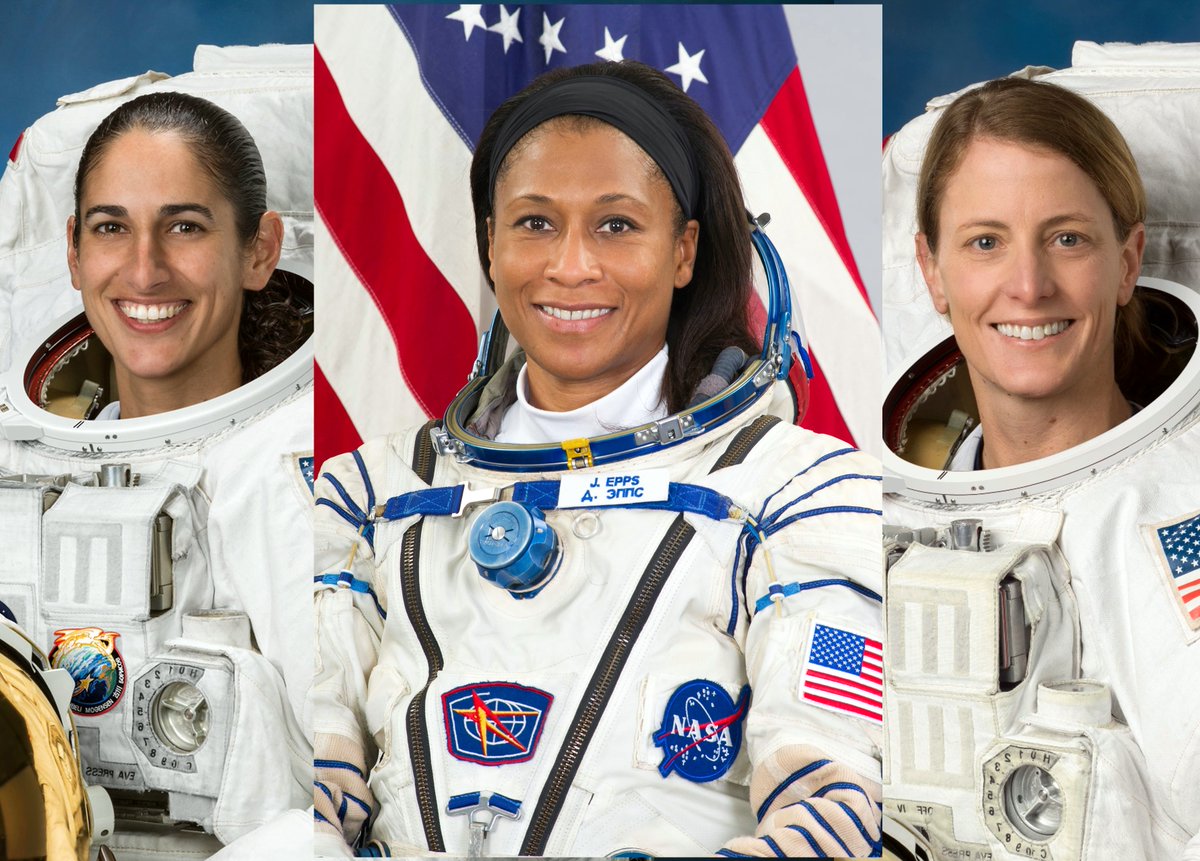 Jasmin, Jeanette and Loral are currently serving off-world, up on the Space Station. Global leaders on International Women's Day!