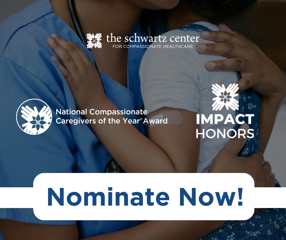 Nominate a compassionate healthcare worker or an innovative program/initiative for one of our two award programs! Nominations are due March 29. theschwartzcenter.org/recognition-pr…
