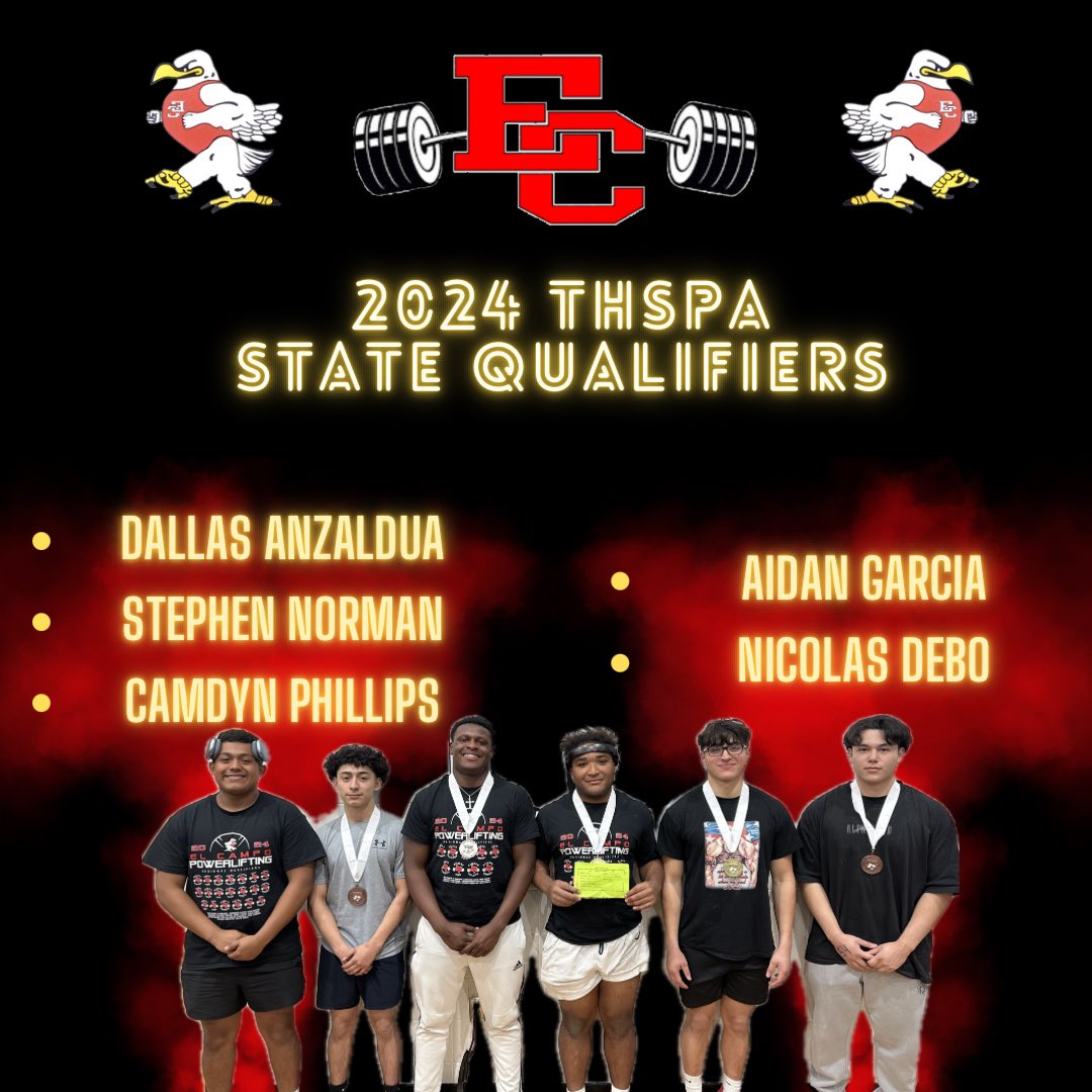 For the first time since the Powerlifting Program has been brought back the El Campo Ricebird lifters are heading to STATE in Abilene! Could not be more proud of how these boys competed! #UMW @CoachTReeve @ElCampoFootball @RMartin51