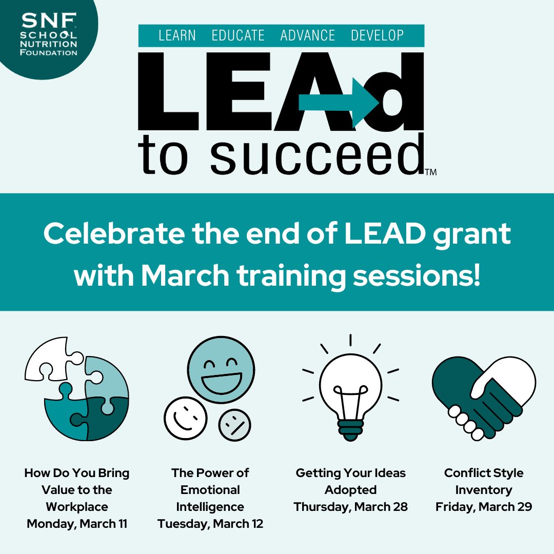 School Nutrition Foundation (@snf_tweets) on Twitter photo Don't miss out on all the great (LIVE!) LEAD to Succeed(TM) trainings in the month of March! Earn up to five (5) CEUs with our slate of live trainings in the <a href="/schoollunch/">SchoolLunch</a> Training Zone! Register now: 🔗 bit.ly/LeadInMarch Don't miss out on all the great (LIVE!) LEAD to Succeed(TM) trainings in the month of March! Earn up to five (5) CEUs with our slate of live trainings in the <a href="/schoollunch/">SchoolLunch</a> Training Zone! Register now: 🔗 bit.ly/LeadInMarch