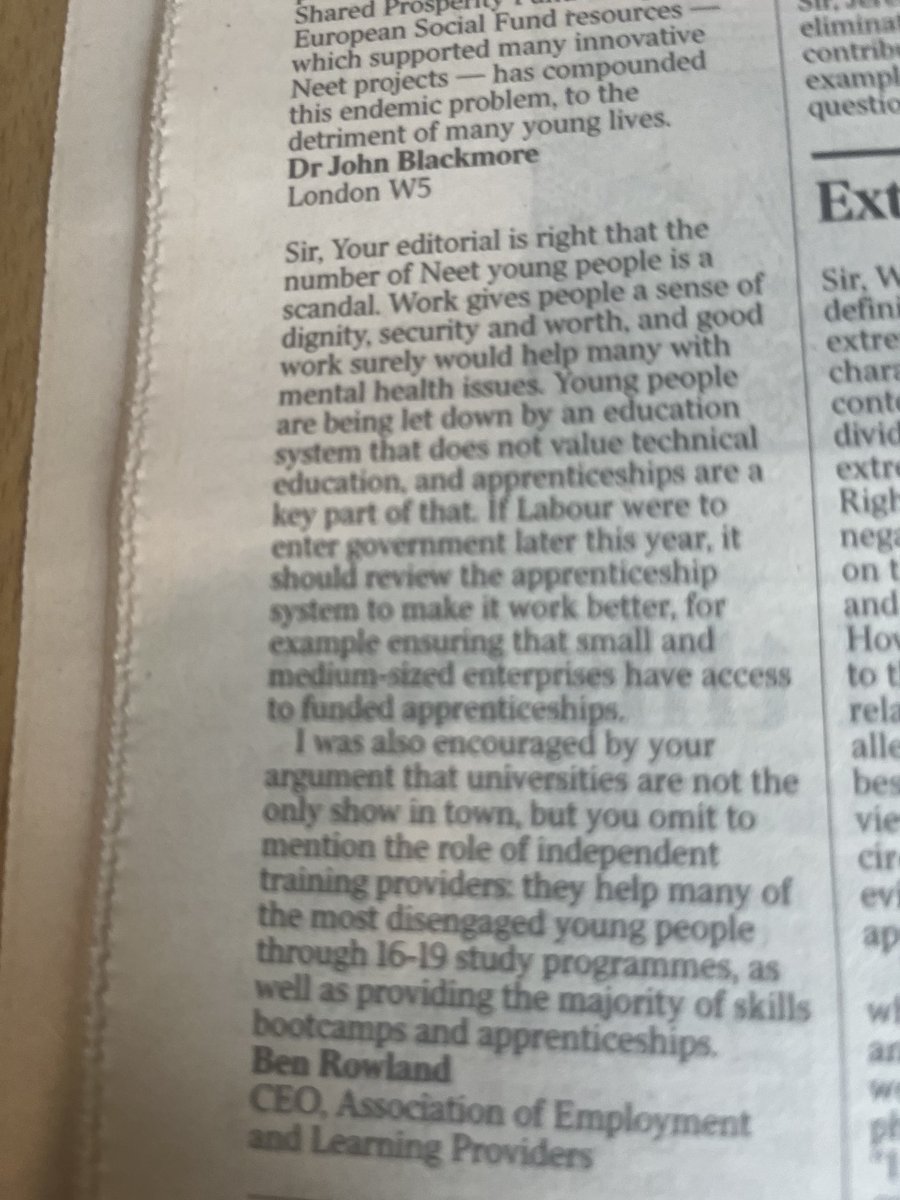 New AELP boss lays down a marker in The Times.