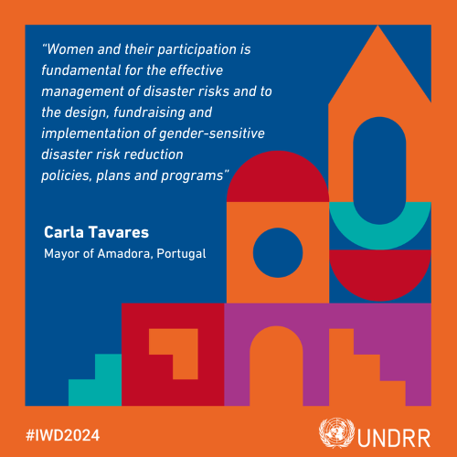 🌍On this International Women's Day, we celebrate the diverse women that are leading efforts to build #ResilienceForAll in our region #IWD2024 #WINDRR #MCR2030 @Amadora_Cidade