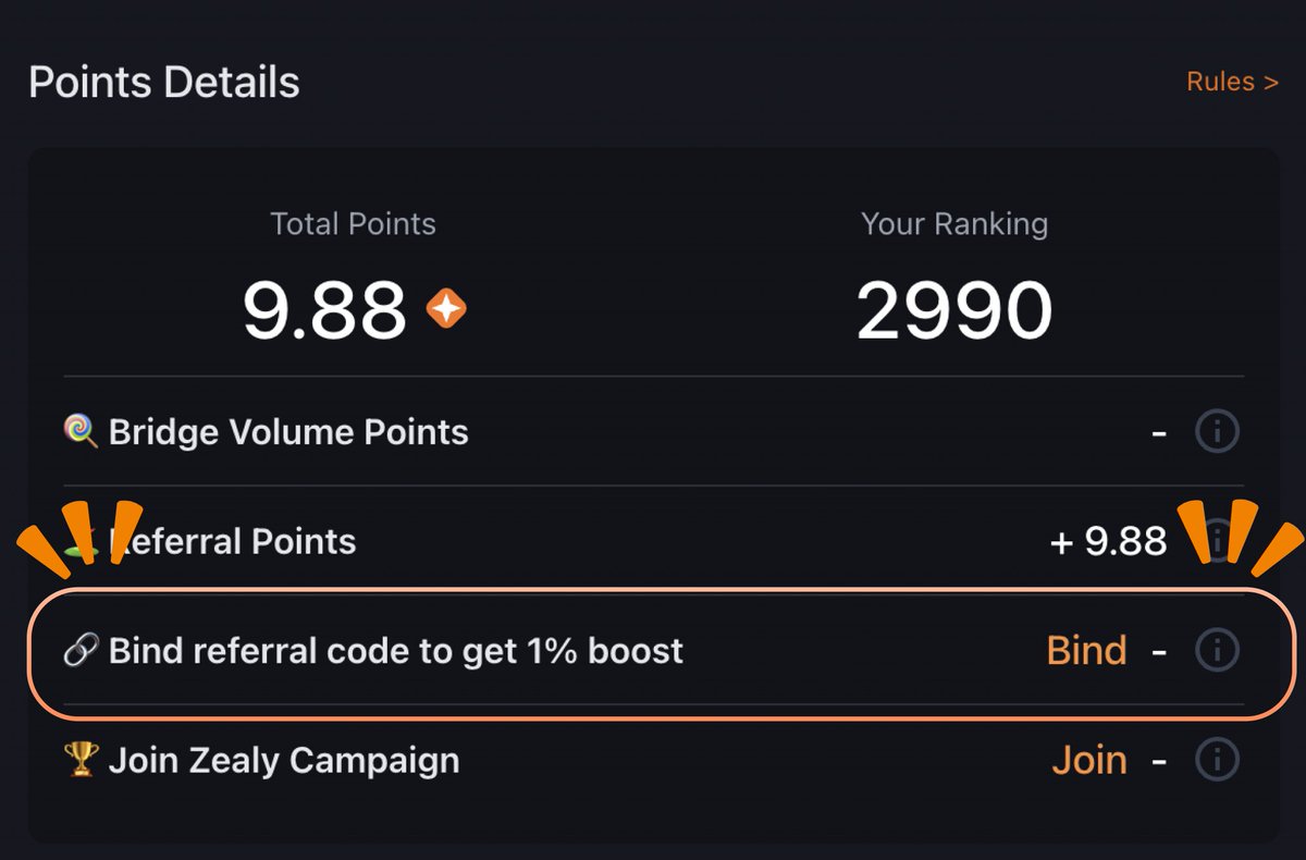 Happy Weeknd XLink Believers, 

To brighten your day, come to earn #free XLink Points. 

Here is How: on the points dashboard, bind any referral code (0ther than your own) to earn a 1% point boost!
 app.xlink.network/bridge-point