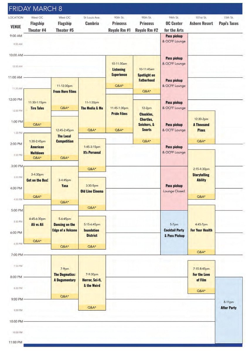 It's day 2 of the Ocean City Film Festival! Check out the schedule for today. 

Want to see the full schedule or purchase tickets? Go to ocmdfilmfestival.com or stop by the Art League on 94th street🍿🤩🎥
