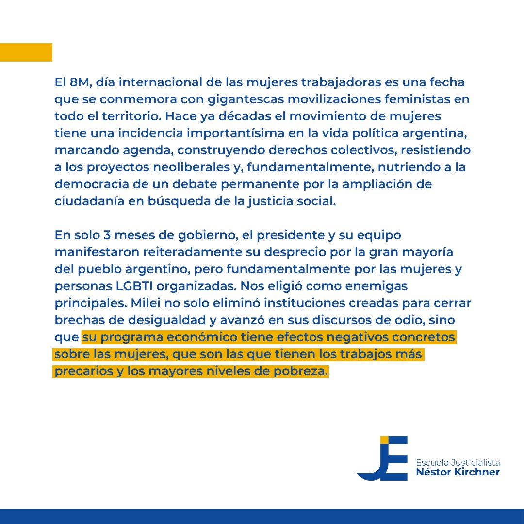 EJNKar's tweet photo. » Feminismo y Peronismo en el primer #8M con Javier Milei de presidente. https://t.co/eWItJbHKP1
