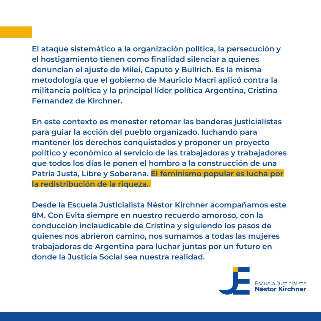 EJNKar's tweet photo. » Feminismo y Peronismo en el primer #8M con Javier Milei de presidente. https://t.co/eWItJbHKP1