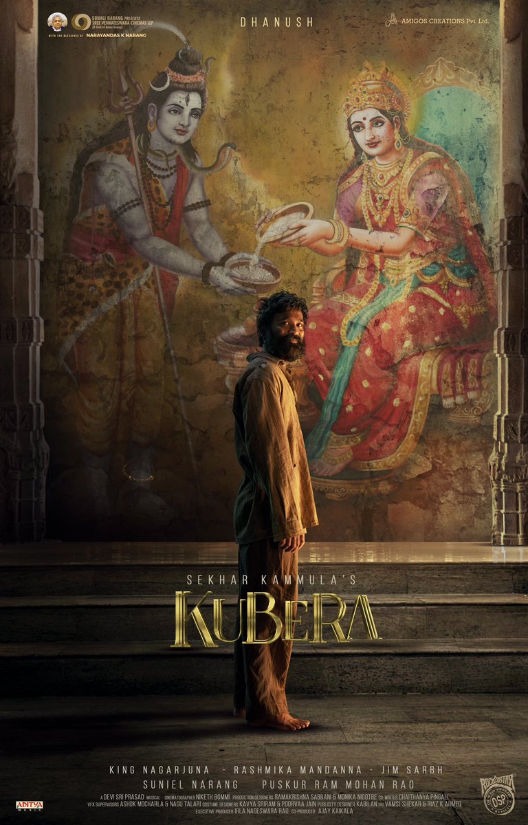 The first look is 😍😍🔥🔥🔥🔥 I love it! I am so excited for this one!! 🔥🔥🔥 #Kubera  And it has lord Shiva and Parvathi in the first look poster.. starting off with the blessings and couldn’t have asked for more! ❤️❤️❤️🥰 ▶️ youtu.be/YvzaGeYiHSE #KuberaFirstLook