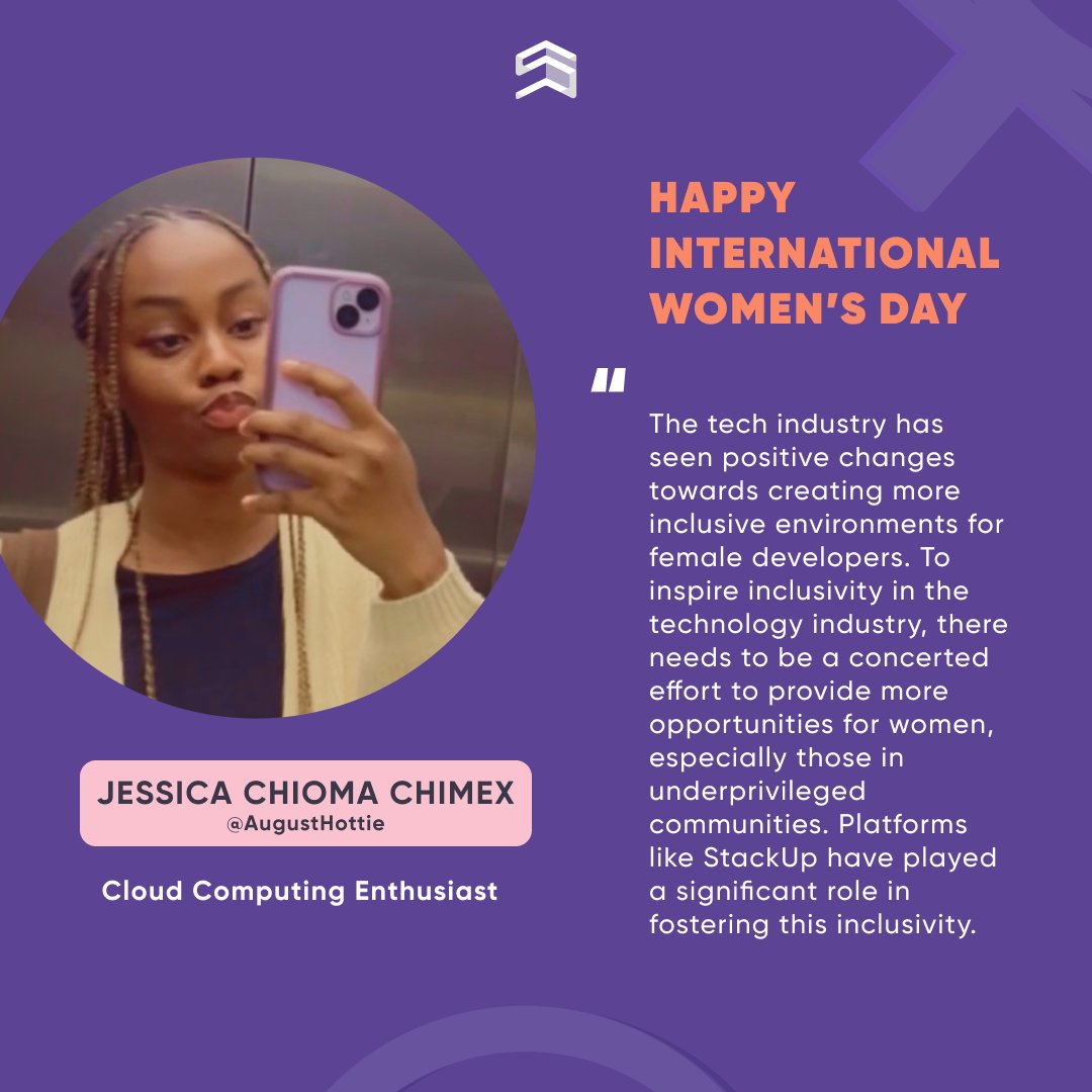 StackUpHQ's tweet photo. ♀️ This #InternationalWomensDay, we celebrate & champion the incredible female devs in our StackUp community who have made an impact in the tech space in their own ways. 🎉

What is it like to be #WomenInTech in this day & age? 💬 Here's what 5 of our Stackies have to say #IWD2024 #inspireinclusion #upupstackup

@AugustHottie @piscesverie @AliennnnnnnChan @ahhmeow925 @chel_koby