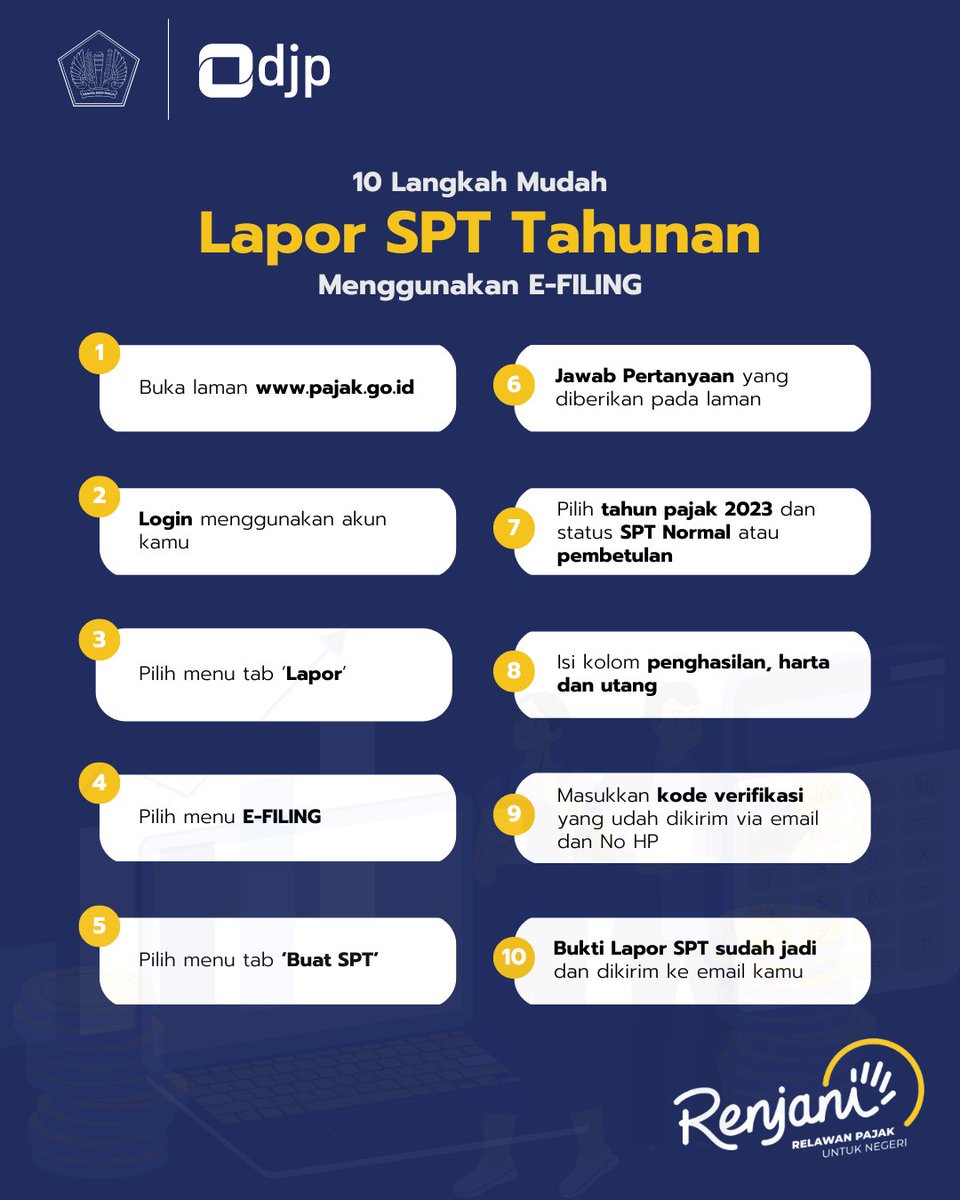 npus16's tweet photo. Bingung cara lapor SPT Tahunan?

Yuk intip tata caranya dan segera akses https://t.co/3xi0aYWK1a untuk Lapor SPT Tahunan dengan cepat dan praktis.

#renjanimengabdi #renjanijateng2 #niknpwp https://t.co/X6xx2FnmEv