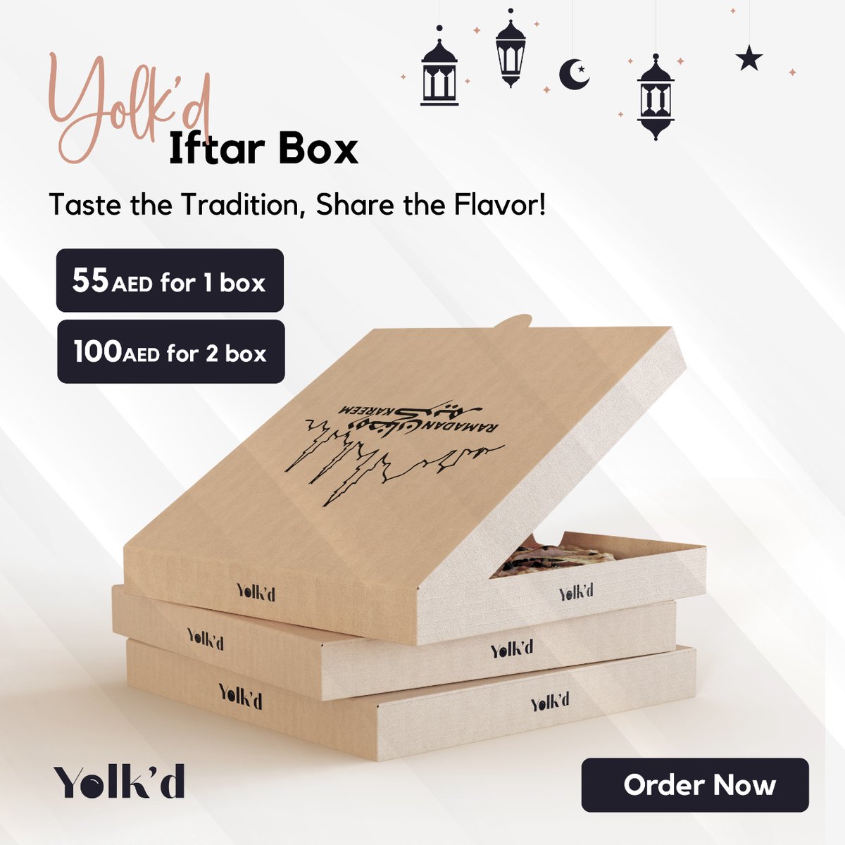 yolkdae's tweet image. Experience the richness of tradition in every bite with our Yolk&apos;D Iftar Box. Specially crafted to delight your taste buds, it&apos;s the perfect companion for a fulfilling Ramadan meal shared with loved ones. Enjoy the essence of togetherness with Yolk&apos;D.

#yolkd #iftarbox #jltdubai