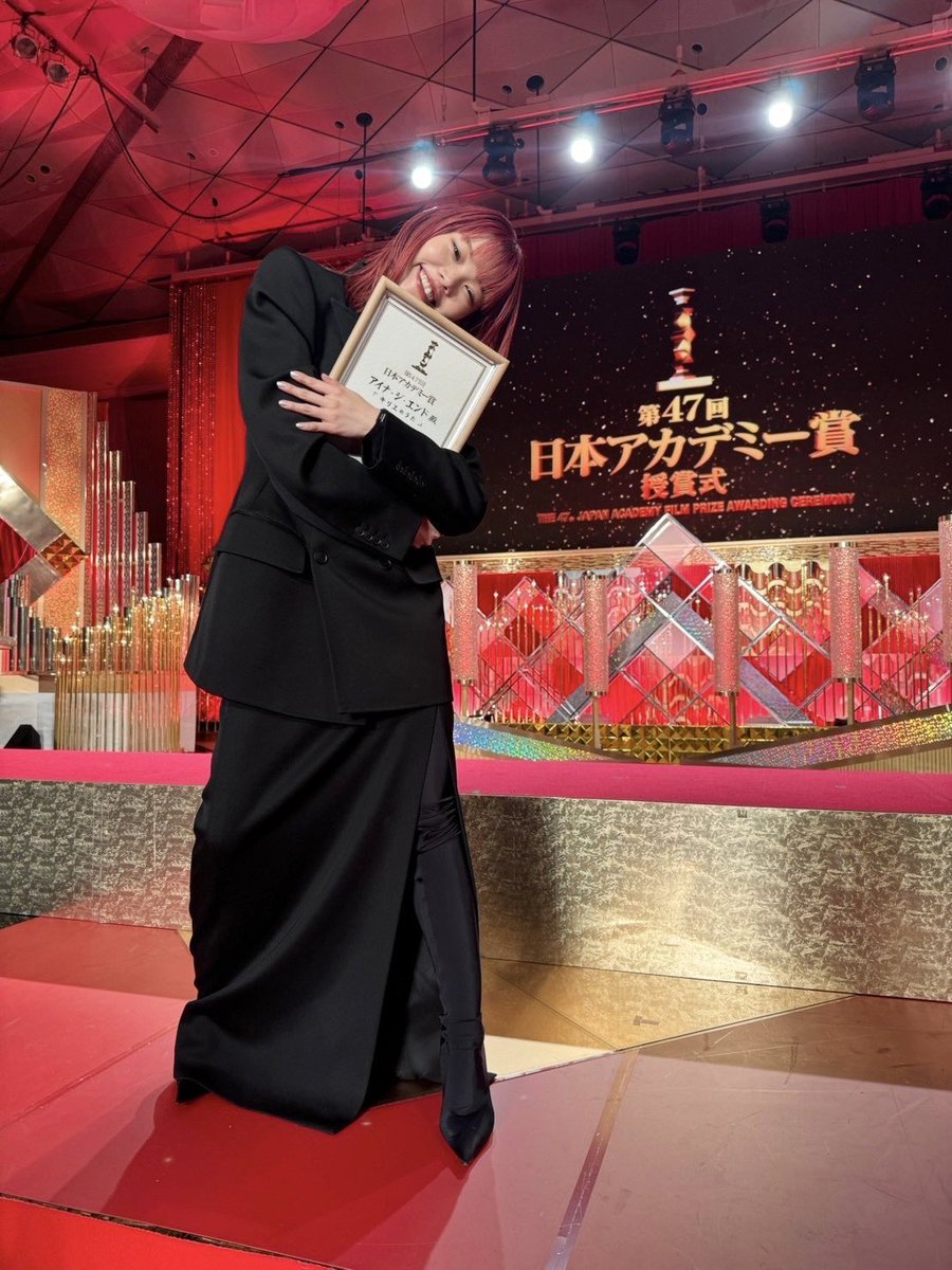 aina_THEEND's tweet photo. #日本アカデミー賞 授賞式🎖️
参加させていただきました！
#キリエのうた を応援し、投票してくださった皆様ありがとうございました！

そして3/16(土)21:00～24:30
CS・日テレプラスにて、
「#第47回日本アカデミー賞 授賞式完全版」　
が放送となります🌹

＠japanacademy
@kyrie_uta
#アイナジエンド https://t.co/6v24eUlz3b
