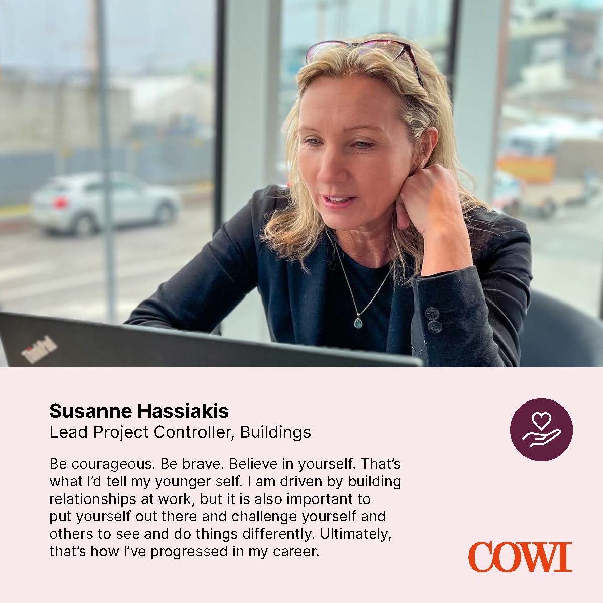Meet Susanne Hassiakis, Lead Project Controller of our Buildings team: #IWD2024 #WeareCOWI