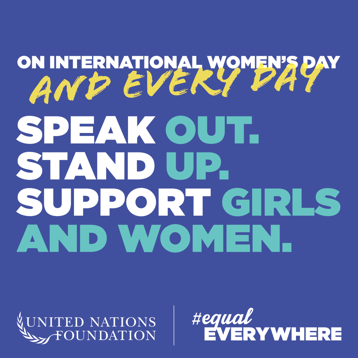 On #InternationalWomensDay, and every day, @unfoundation will keep pushing for girls and women to be #EqualEverywhere. Join us and add your voice: EqualEverywhere.org #IWD2024