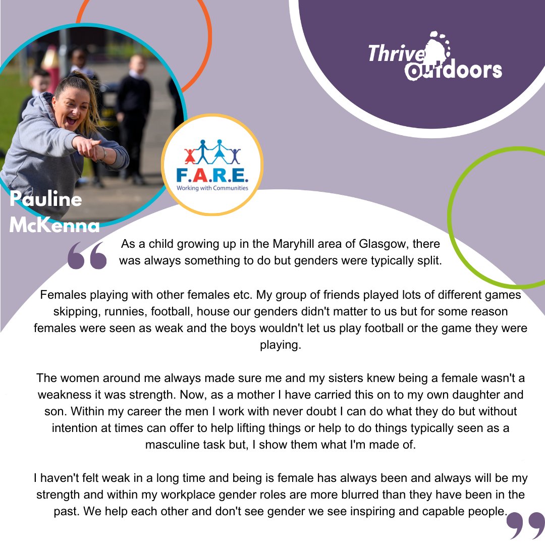 Pauline McKenna leads on @FARE_Scotland ’s Active Play delivery and is a champion for all things outdoor play and physical activity in Easterhouse and beyond 🤸‍♀️ Find out more about the Active Play programme here 👉 inspiringscotland.org.uk/what-we-do/our…