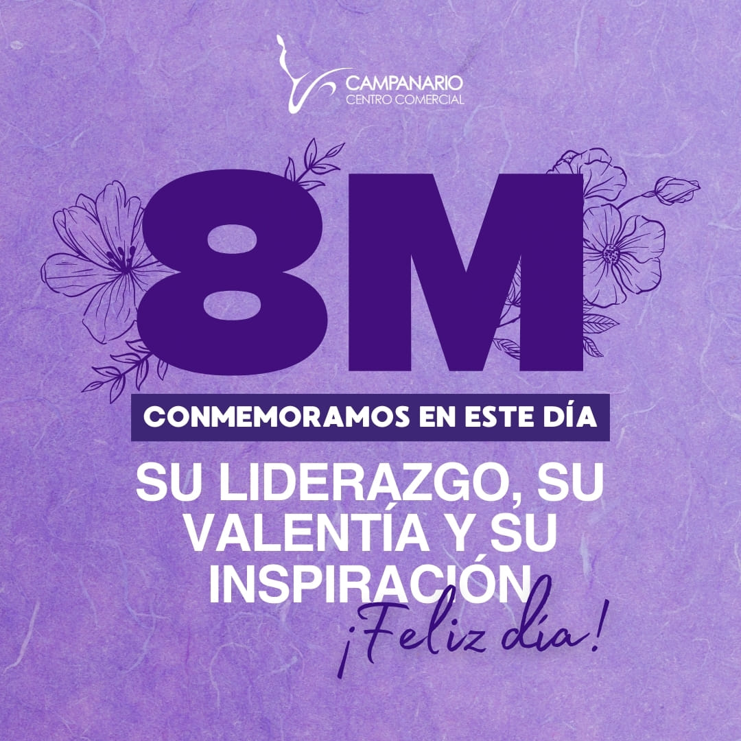#8M | En #CampanarioCC conmemoramos el Día Internacional de la Mujer 💜🌸 con un profundo respeto y admiración por cada mujer en nuestra comunidad. 

⭐️Cada mujer en #Campanario es una fuente de inspiración 🧡🔔¡Feliz día a todas ustedes!
