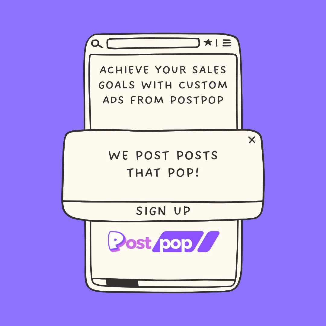 OurPostPop's tweet image. Achieve your business goals with custom ads from #PostPop postpop.io