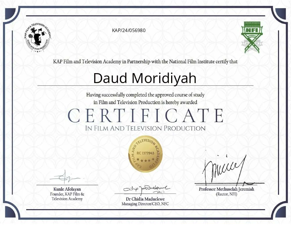 Theglobaldmo's tweet photo. I completed my Filmmaking course at @kapfilmandtelevisionacademy yesterday and I was so happy. 

As someone who is just starting out on this path, I gained lots of first hand knowledge about the world of filmmaking. 

And, I had awesome teachers all through from module one to https://t.co/AHqXtjtBST