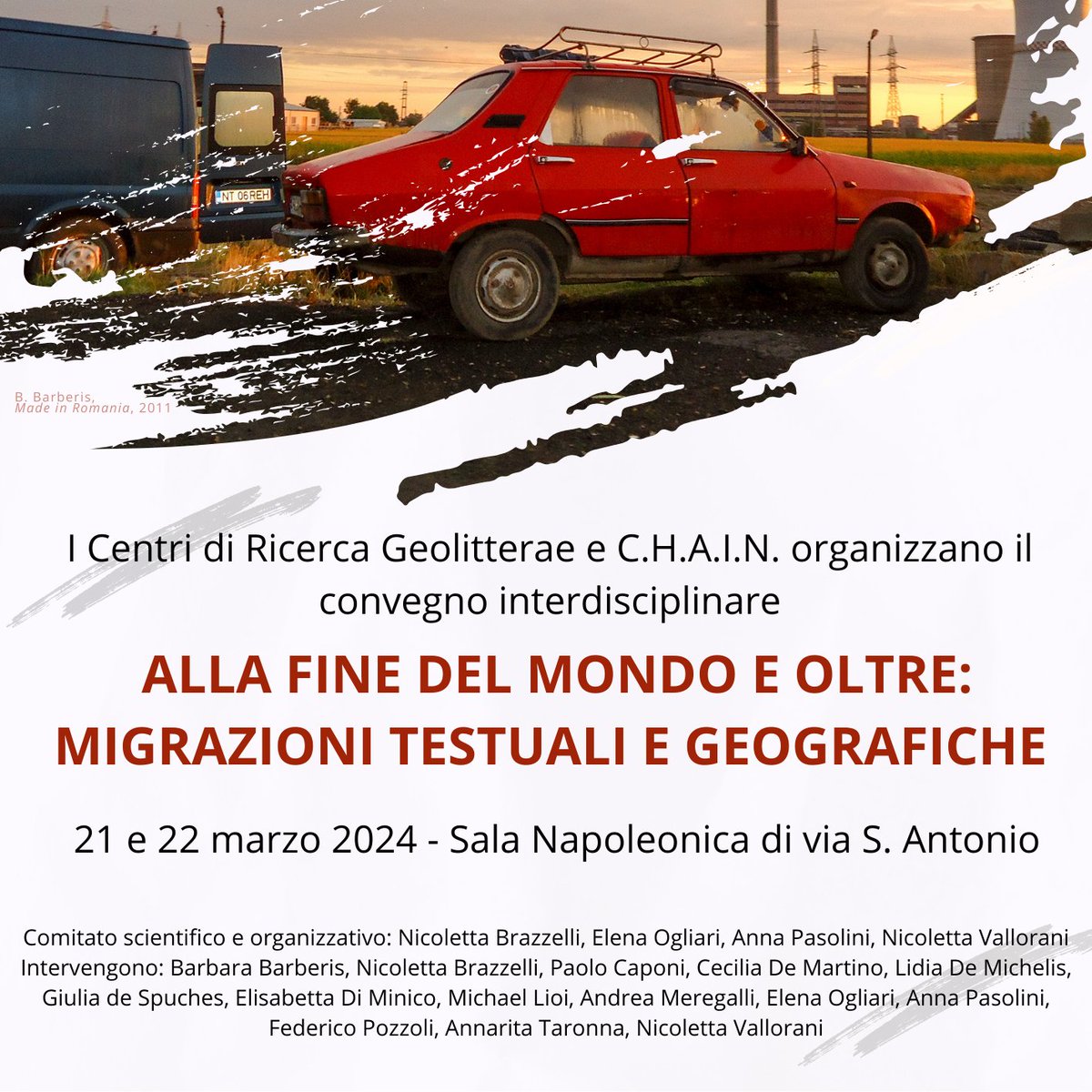 Siete tutte invitate al convegno interdisciplinare "Alla fine del mondo e oltre: migrazioni geografiche e testuali". Il 21 e il 22 marzo presso la Sala Napoleonica de <a href="/LaStatale/">Università degli Studi di Milano</a>, #StudiUmanistici. Per info: sito Geolitterae e 👇
