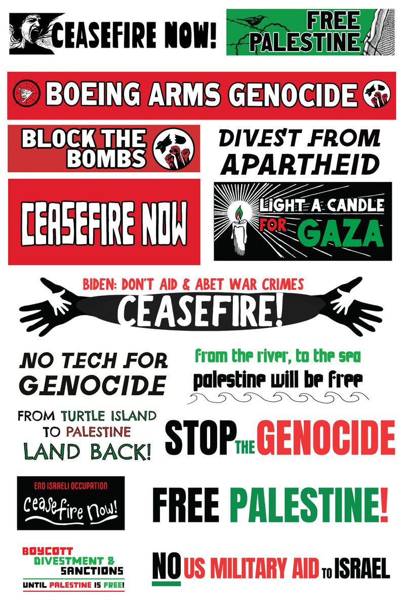 New Palestine solidarity graphics package- all banner designs! justseeds.org/graphic/free-p…