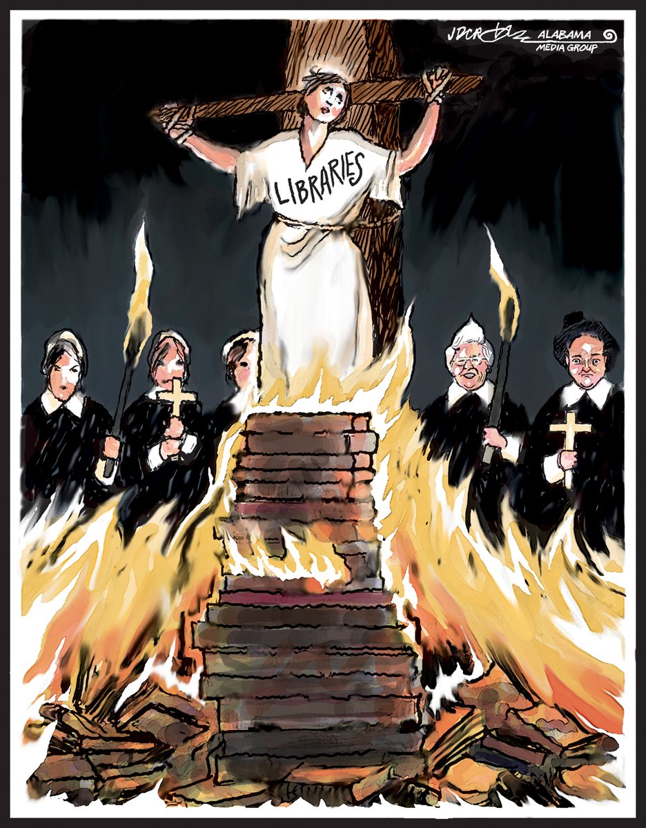 'Burn the freaking books:' Alabama libraries under fire from a bunch of rabid, paranoid and ignorant modern-day witch burners al.com/news/2024/03/b… #Alpolitics #readbannedbooks